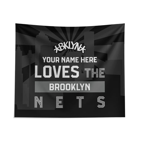 Pixsona Brooklyn Nets Skyline Tapestry | Personalized | Custom