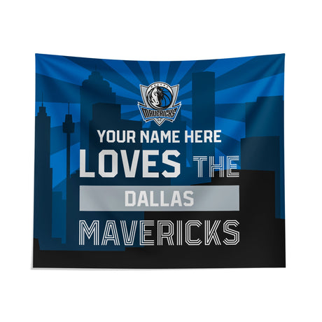 Pixsona Dallas Mavericks Skyline Tapestry | Personalized | Custom