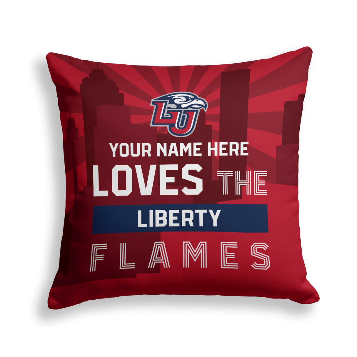 Pixsona Liberty Flames Skyline Throw Pillow | Personalized | Custom