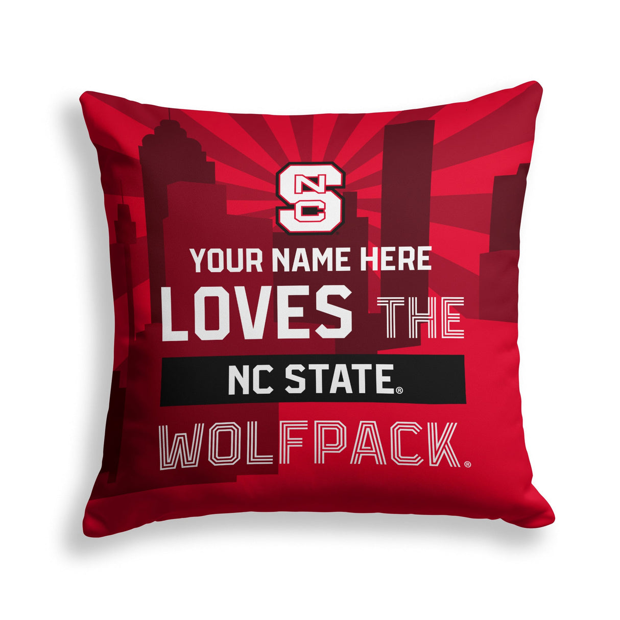 Pixsona NC State Wolfpack Skyline Throw Pillow | Personalized | Custom