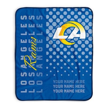 Pixsona Los Angeles Rams Halftone Pixel Fleece Blanket | Personalized | Custom