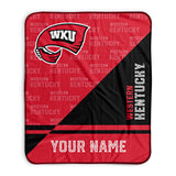 Pixsona Western Kentucky Hilltoppers Split Pixel Fleece Blanket | Personalized | Custom