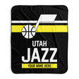 Pixsona Utah Jazz Stripes Pixel Fleece Blanket | Personalized | Custom