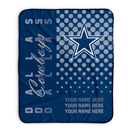 Pixsona Dallas Cowboys Halftone Pixel Fleece Blanket | Personalized | Custom