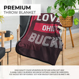 Pixsona Ohio State Buckeyes Skyline Pixel Fleece Blanket | Personalized | Custom