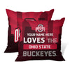Pixsona Throw Pillows Licensed Ohio State Buckeyes Skyline Throw Pillow | Personalized | Custom