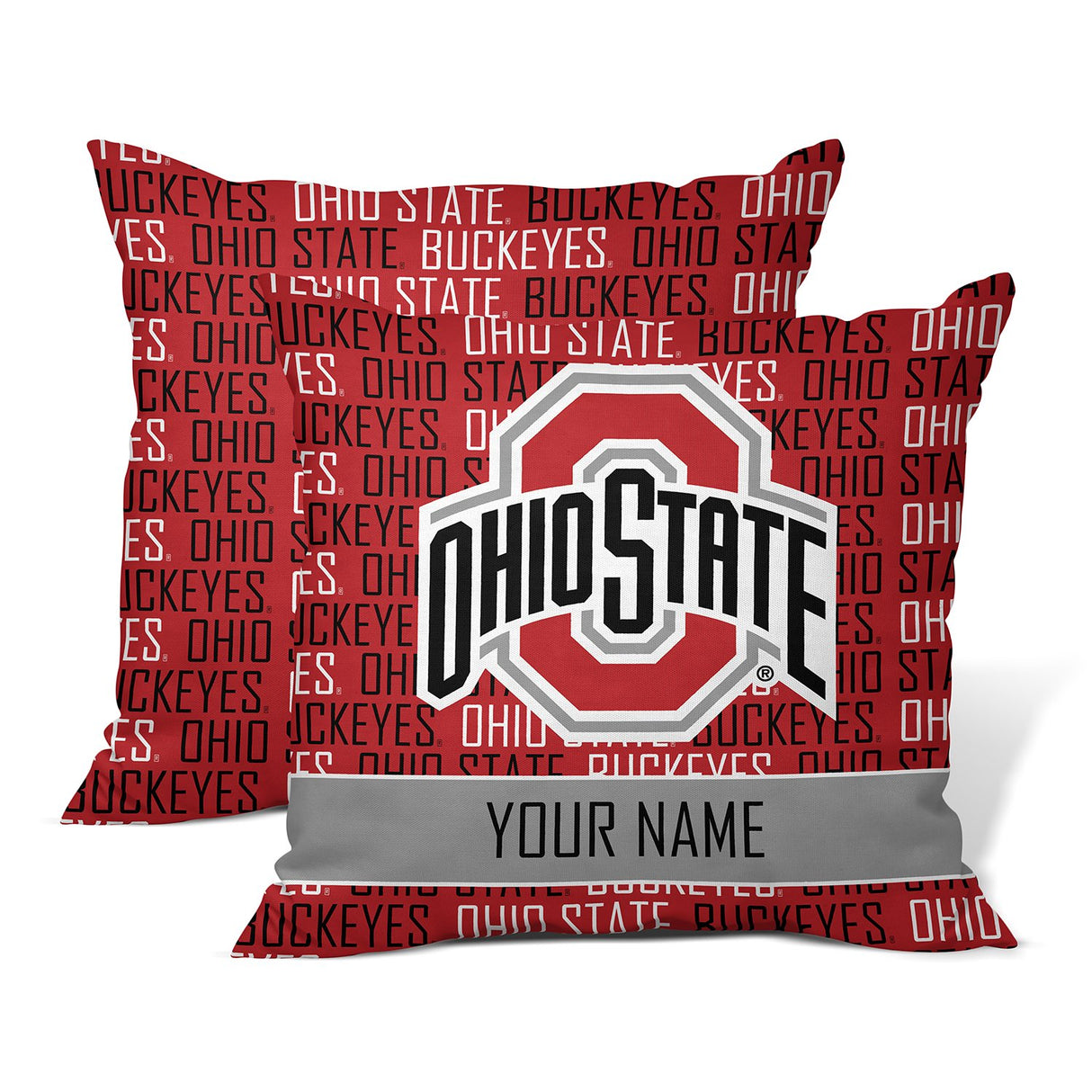 Pixsona Ohio State Buckeyes Name Pattern Throw Pillow | Personalized | Custom