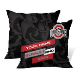 Pixsona Ohio State Buckeyes Scarlet and Gray Throw Pillow | Personalized | Custom