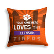 Pixsona Clemson Tigers Skyline Throw Pillow | Personalized | Custom