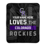 Pixsona Colorado Rockies Skyline Pixel Fleece Blanket | Personalized | Custom
