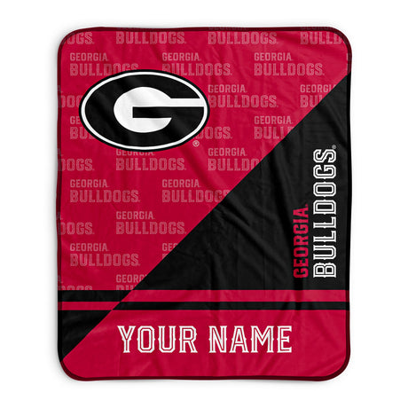 Pixsona Georgia Bulldogs Split Pixel Fleece Blanket | Personalized | Custom