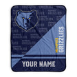 Pixsona Memphis Grizzlies Split Pixel Fleece Blanket | Personalized | Custom