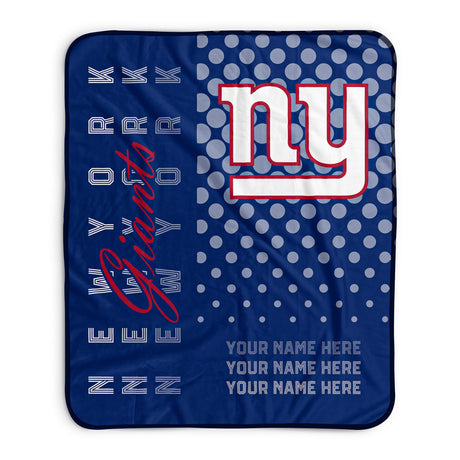 Pixsona New York Giants Halftone Pixel Fleece Blanket | Personalized | Custom