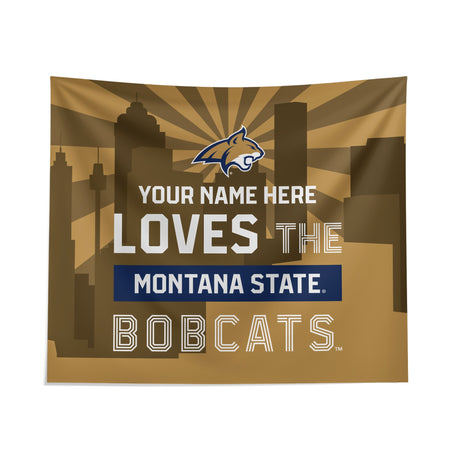 Pixsona Montana State Bobcats Skyline Tapestry | Personalized | Custom