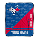 Pixsona Toronto Blue Jays Split Pixel Fleece Blanket | Personalized | Custom