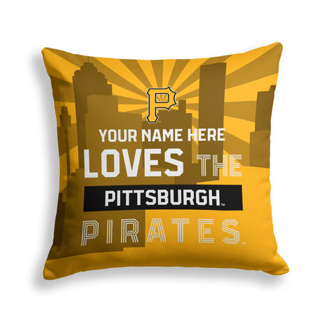 Pixsona Pittsburgh Pirates Skyline Throw Pillow | Personalized | Custom