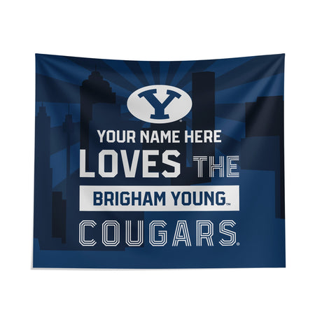 Pixsona Brigham Young Cougars Skyline Tapestry | Personalized | Custom