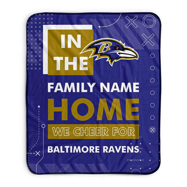 Pixsona Baltimore Ravens Cheer Pixel Fleece Blanket | Personalized | Custom