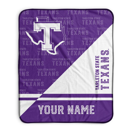 Pixsona Tarleton State Texans Split Pixel Fleece Blanket | Personalized | Custom
