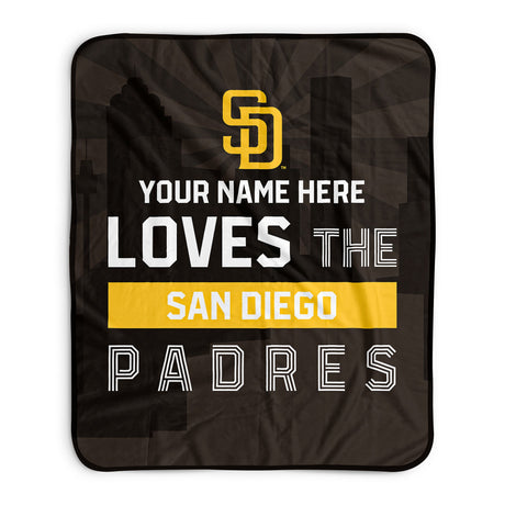 Pixsona San Diego Padres Skyline Pixel Fleece Blanket | Personalized | Custom