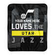 Pixsona Utah Jazz Skyline Pixel Fleece Blanket | Personalized | Custom