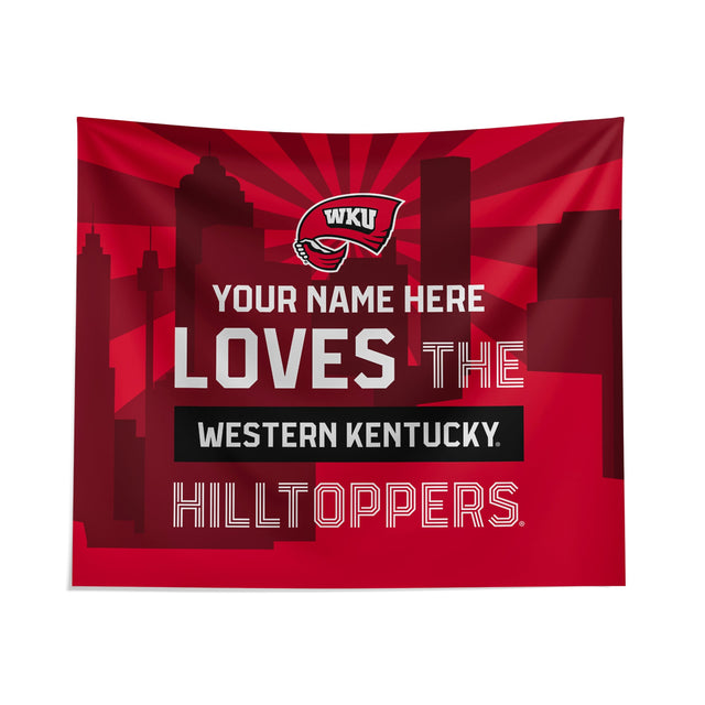 Pixsona Western Kentucky Hilltoppers Skyline Tapestry | Personalized | Custom