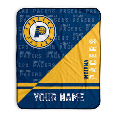 Pixsona Indiana Pacers Split Pixel Fleece Blanket | Personalized | Custom
