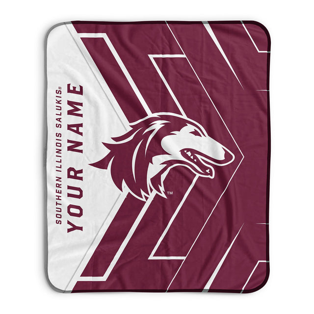 Pixsona Southern Illinois Salukis Glow Pixel Fleece Blanket | Personalized | Custom