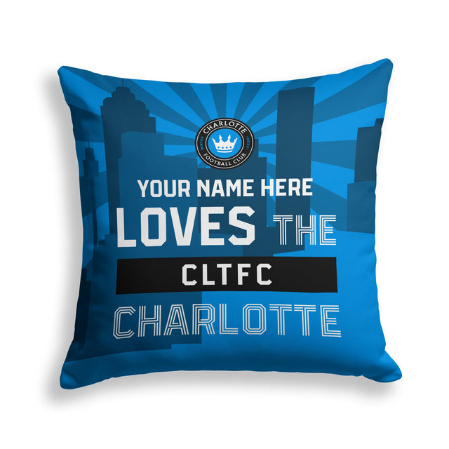Pixsona Charlotte FC Skyline Throw Pillow | Personalized | Custom