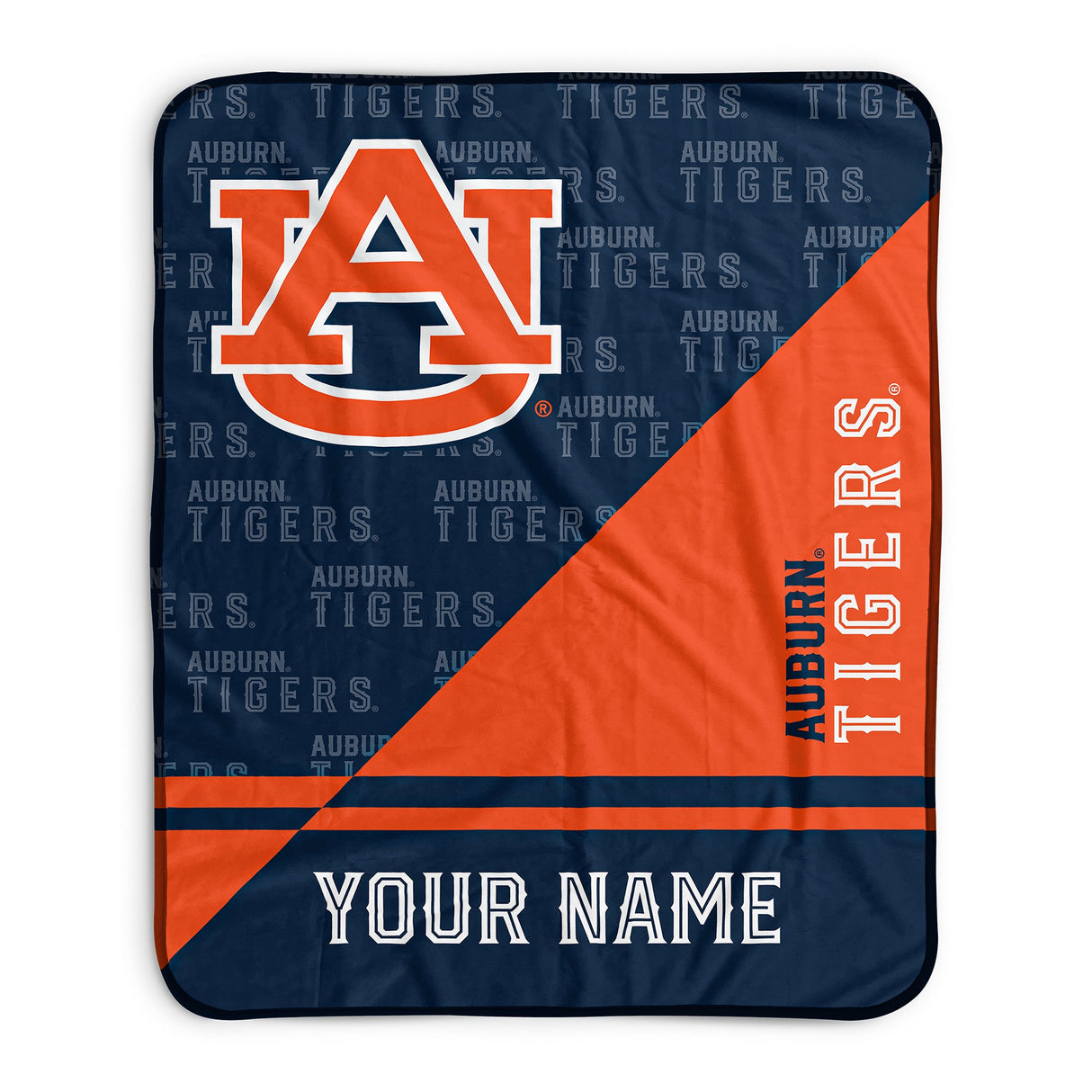 Pixsona Auburn Tigers Split Pixel Fleece Blanket | Personalized | Custom