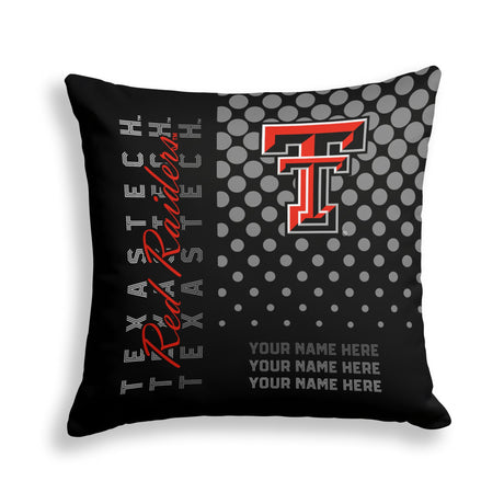 Pixsona Texas Tech Red Raiders Halftone Throw Pillow | Personalized | Custom
