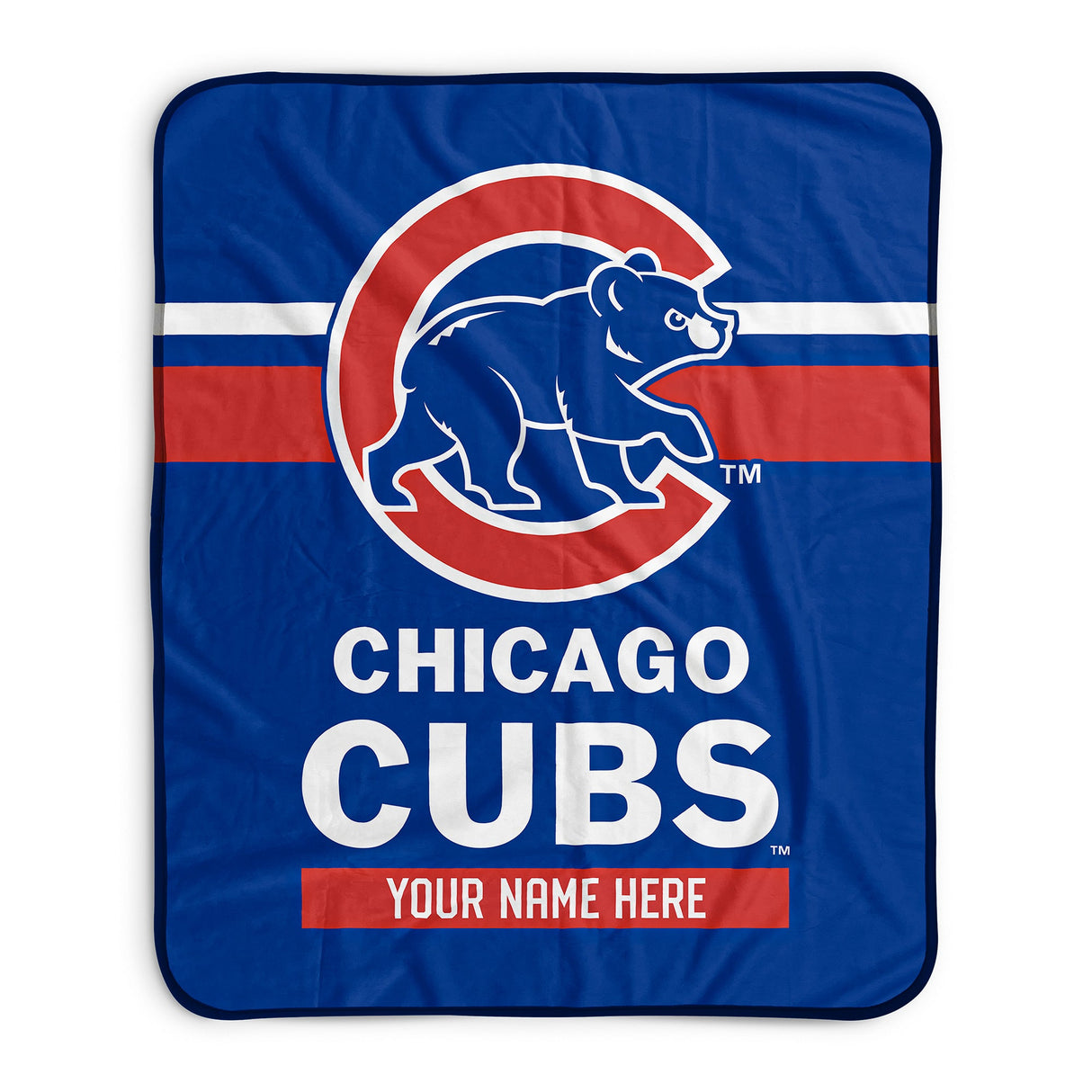 Pixsona Chicago Cubs Stripes Pixel Fleece Blanket | Personalized | Custom