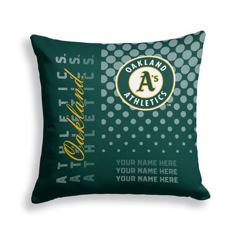 Pixsona Oakland Athletics Halftone Throw Pillow | Personalized | Custom