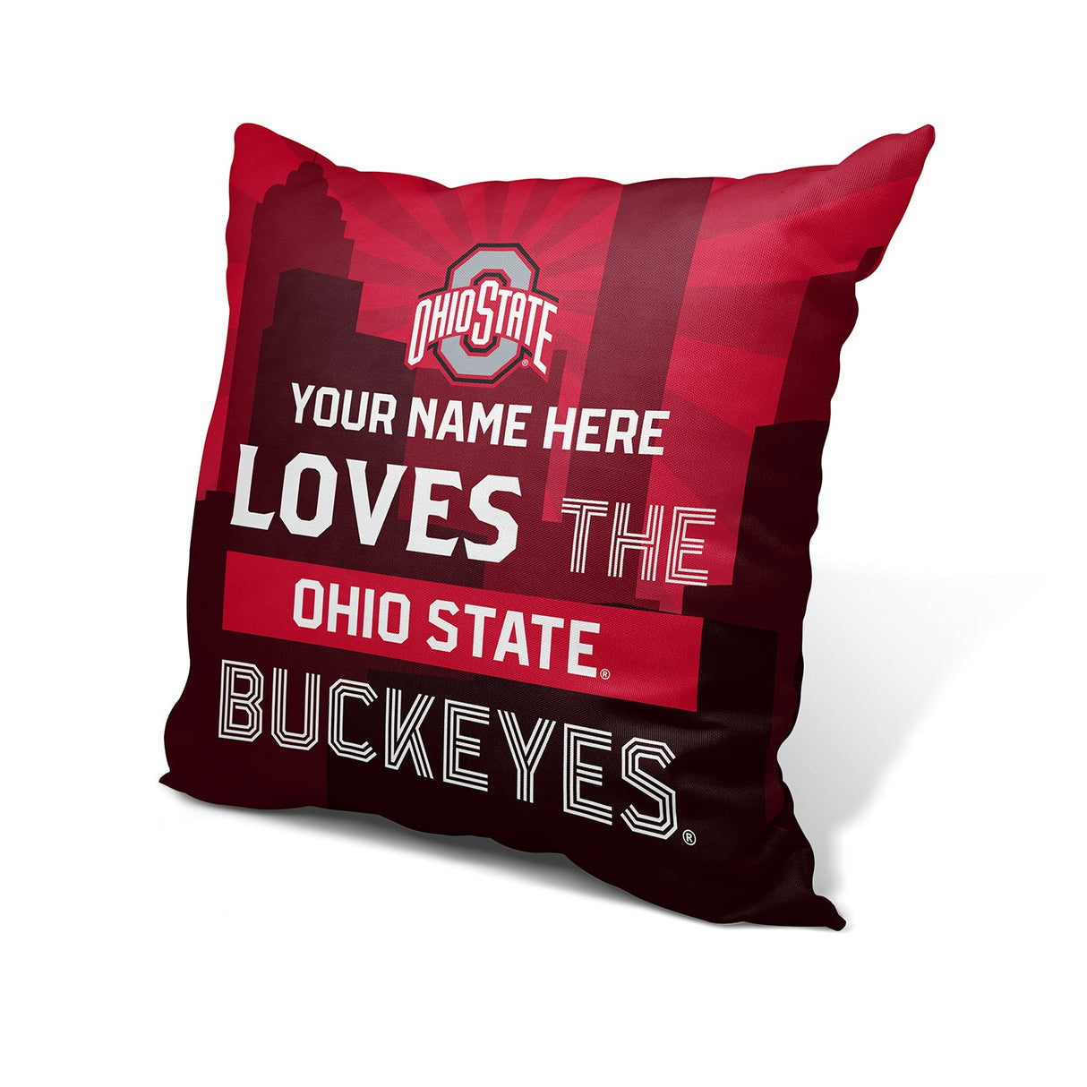 Pixsona Ohio State Buckeyes Skyline Throw Pillow | Personalized | Custom