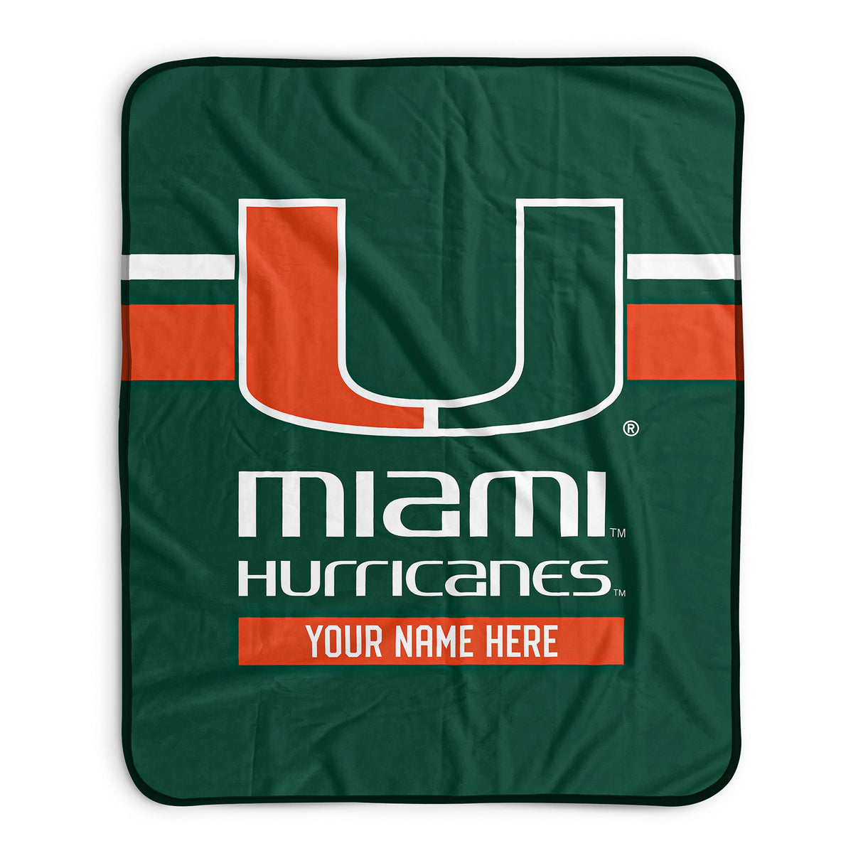 Pixsona Miami Hurricanes Stripes Pixel Fleece Blanket | Personalized | Custom
