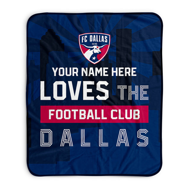 Pixsona FC Dallas Skyline Pixel Fleece Blanket | Personalized | Custom