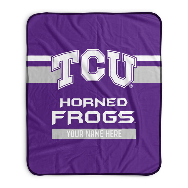 Pixsona TCU Horned Frogs Stripes Pixel Fleece Blanket | Personalized | Custom