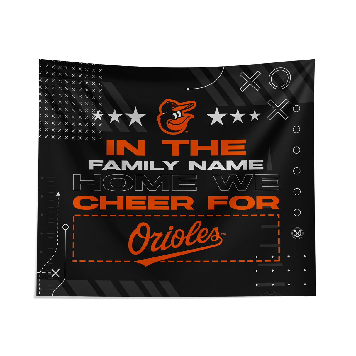 Pixsona Baltimore Orioles Cheer Tapestry | Personalized | Custom