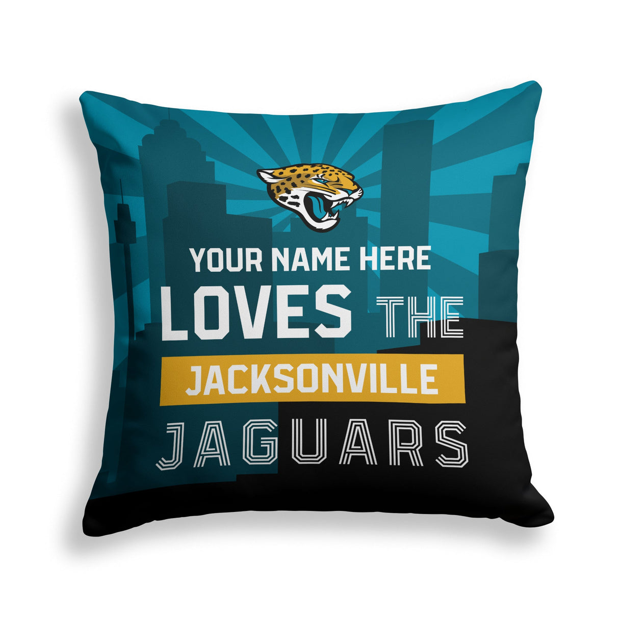 Pixsona Jacksonville Jaguars Skyline Throw Pillow | Personalized | Custom
