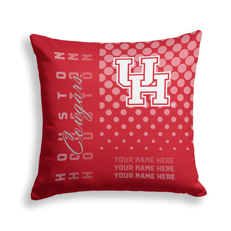 Pixsona Houston Cougars Halftone Throw Pillow | Personalized | Custom