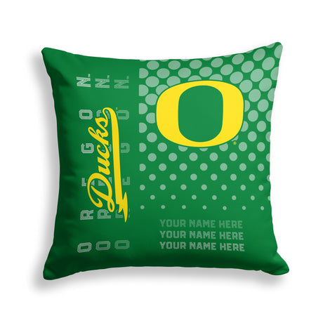 Pixsona Oregon Ducks Halftone Throw Pillow | Personalized | Custom