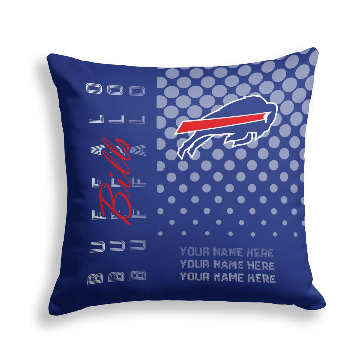 Pixsona Buffalo Bills Halftone Throw Pillow | Personalized | Custom