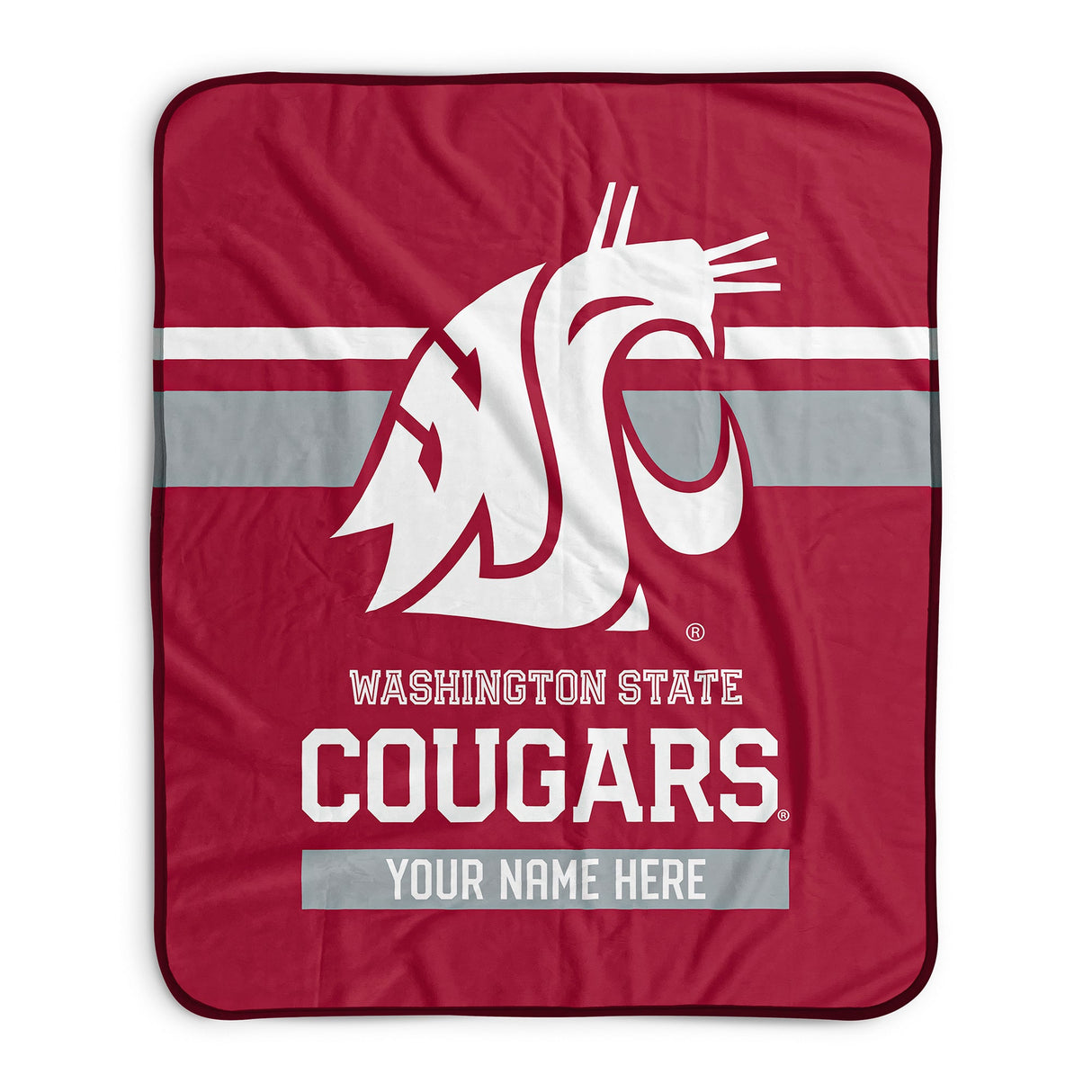 Pixsona Washington State Cougars Stripes Pixel Fleece Blanket | Personalized | Custom
