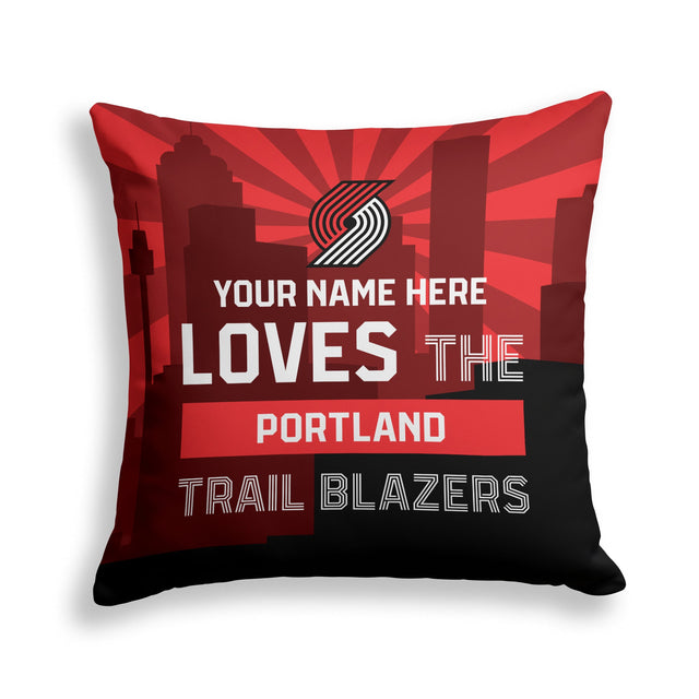 Pixsona Portland Trail Blazers Skyline Throw Pillow | Personalized | Custom