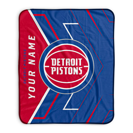 Pixsona Detroit Pistons Glow Pixel Fleece Blanket | Personalized | Custom