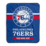 Pixsona Philadelphia 76ers Stripes Pixel Fleece Blanket | Personalized | Custom