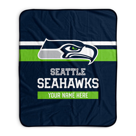 Pixsona Seattle Seahawks Stripes Pixel Fleece Blanket | Personalized | Custom