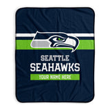 Pixsona Seattle Seahawks Stripes Pixel Fleece Blanket | Personalized | Custom