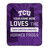 Pixsona TCU Horned Frogs Skyline Pixel Fleece Blanket | Personalized | Custom