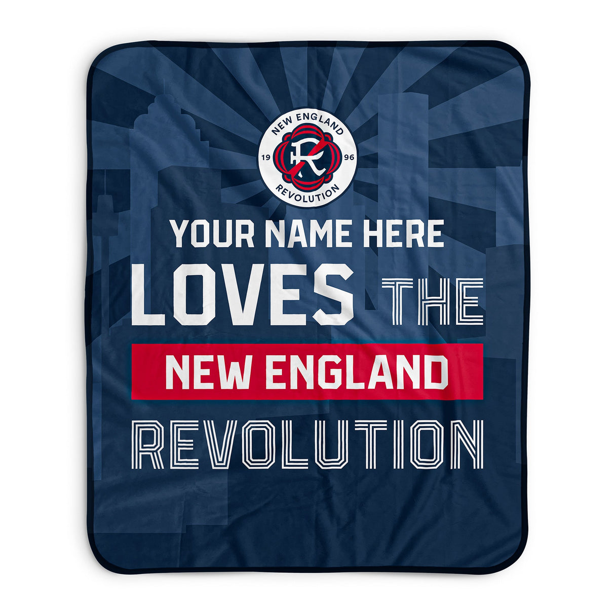 Pixsona New England Revolution Skyline Pixel Fleece Blanket | Personalized | Custom